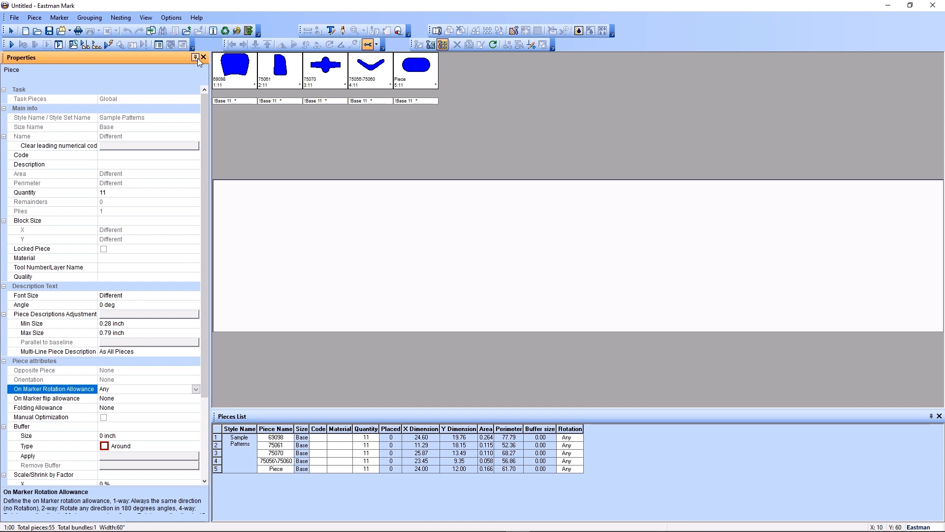 Define marker orders and quantities in patternPRO