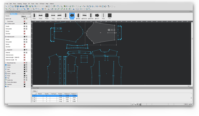 Screenshot of patternPRO software